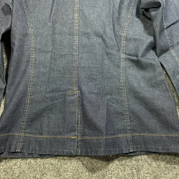 Vintage Anthropologie Jean Jacket Womens XS Blue Cotton Stretch Denim Pockets - Picture 9 of 11